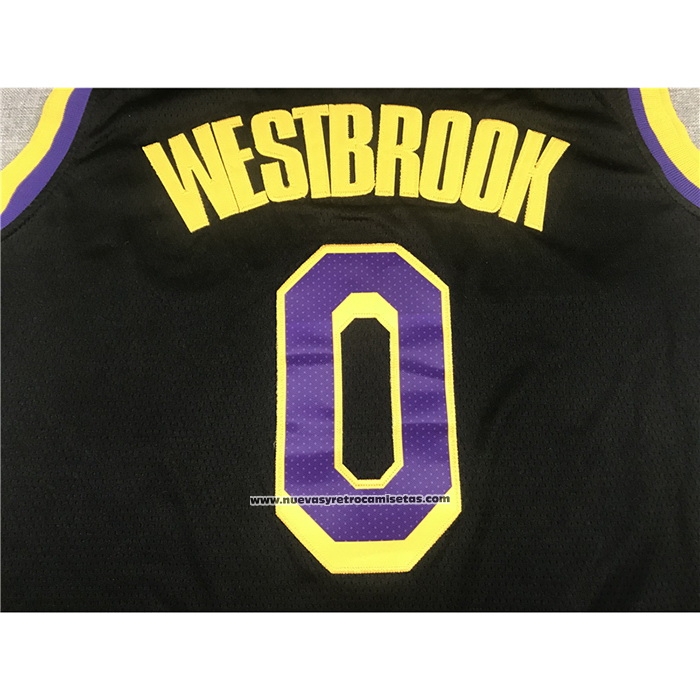Maglia Los Angeles Lakers Russell Westbrook #0 Statement 2021-22 Nero